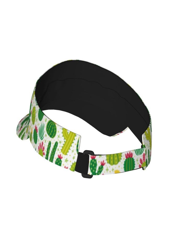 TINUADEE Cute Cactus Cacti Succulents Sports Sun Visor Hats Adjustable Men Women Lightweight Packable Cooling Empty Top Visor Hat for Running, Tennis, Golf - Image 3